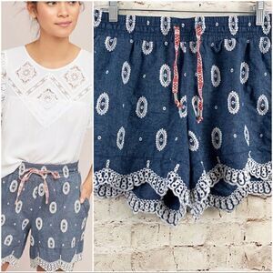 Anthropologie ett:twa scalloped eyelet shorts